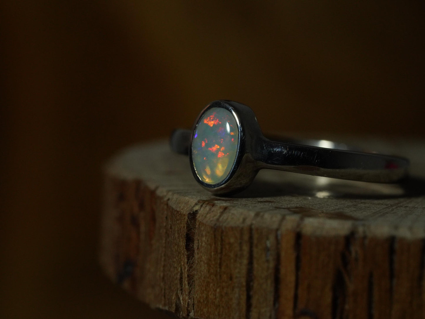 Australian Opal Ring | Sterling Silver | Size 5