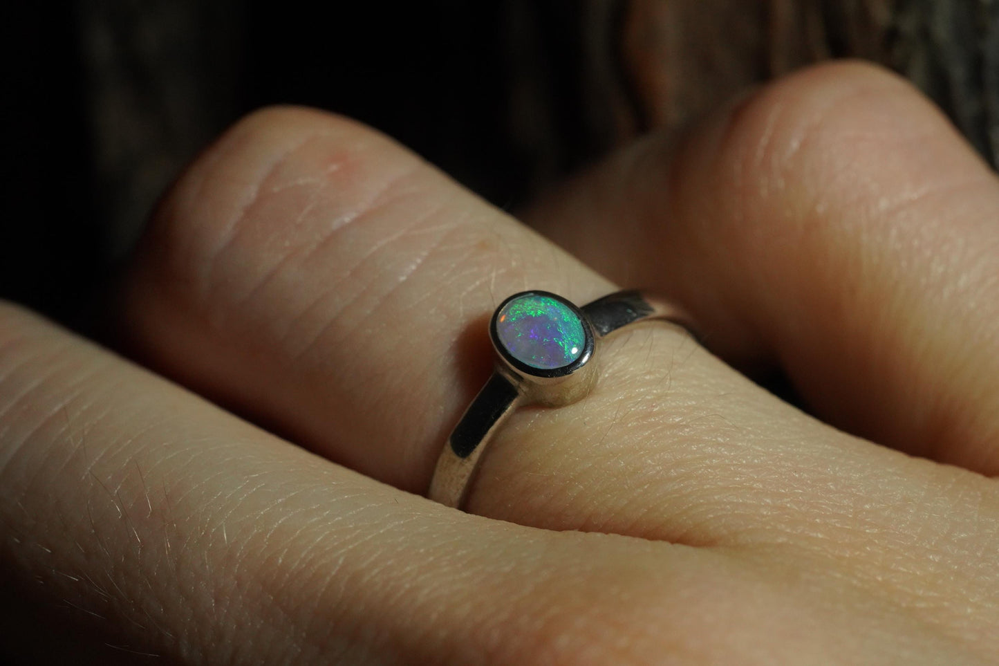 Australian Opal Ring | Sterling Silver | Size 5