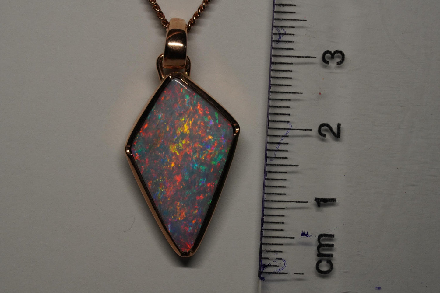Rose Gold Australian Opal Pendant