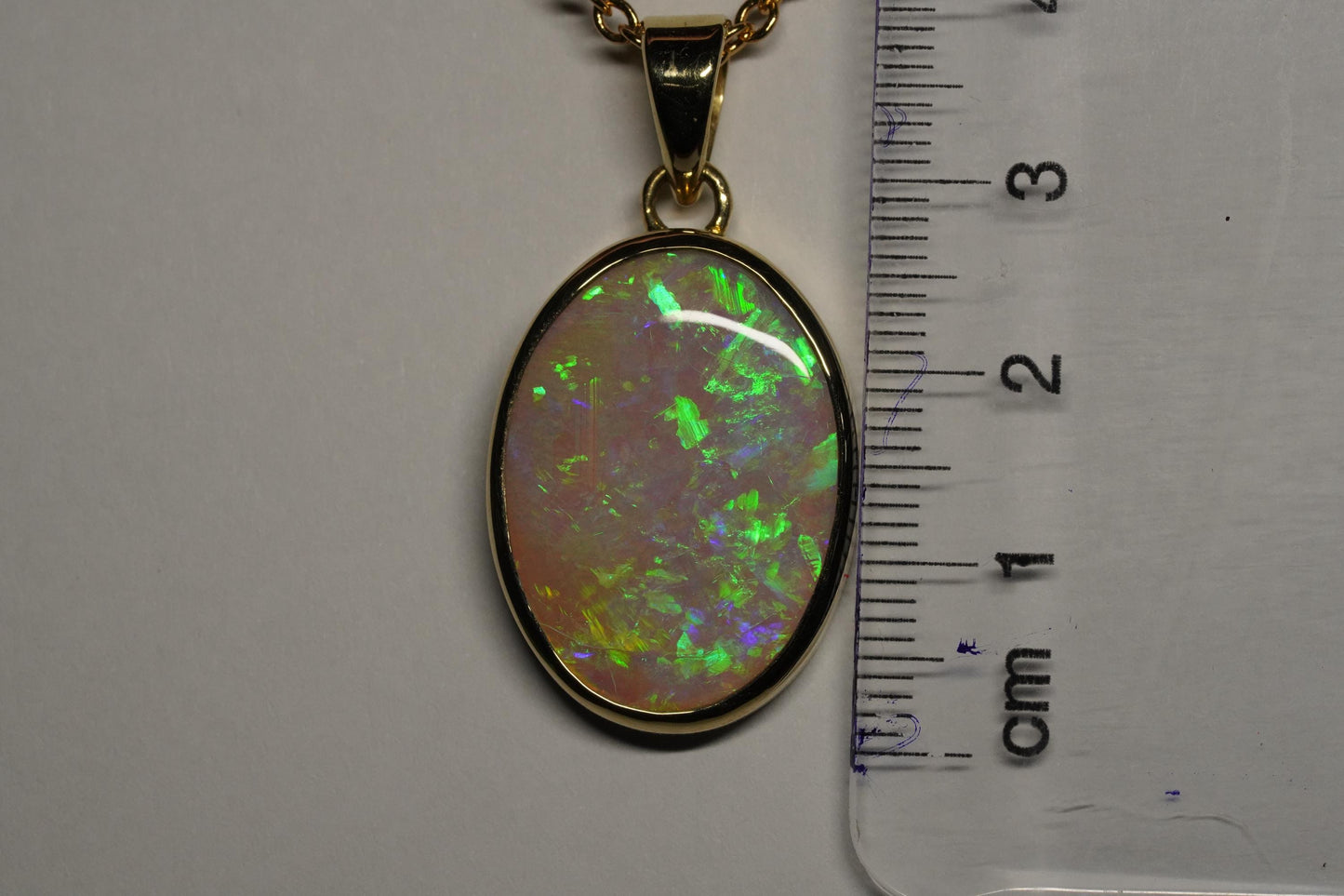 Gold Australian Opal Pendant