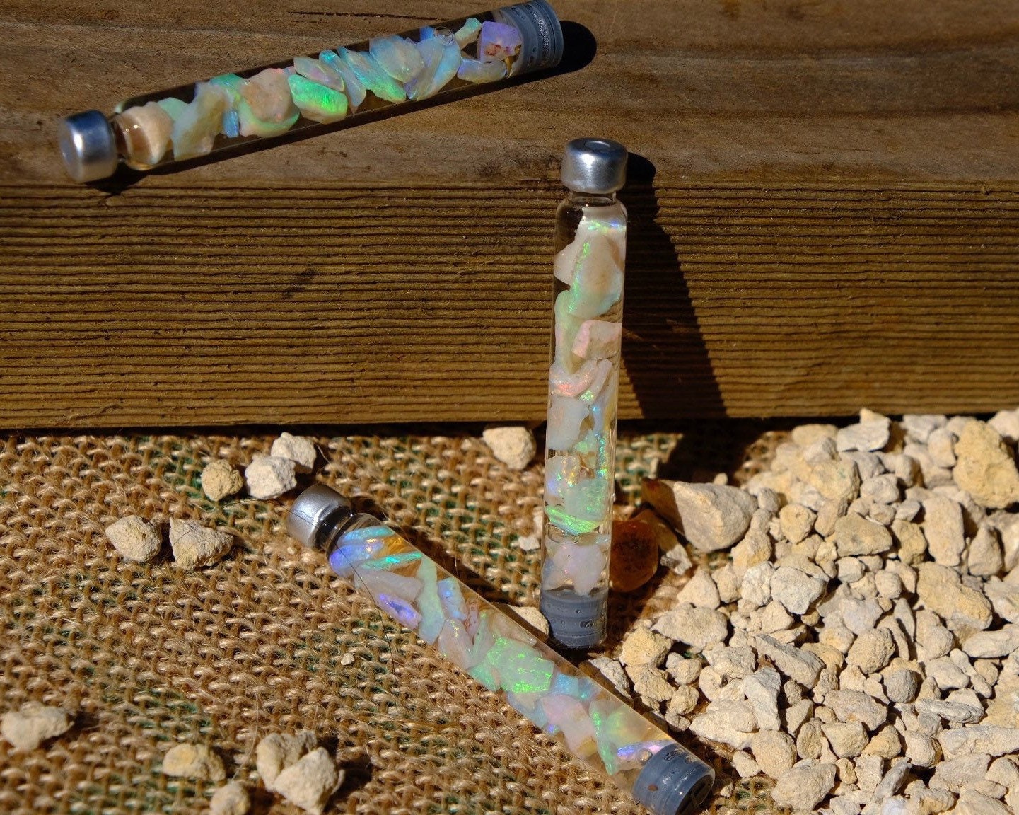 Raw Rough Opal Chip Tube | Gift for them | October Birthstone