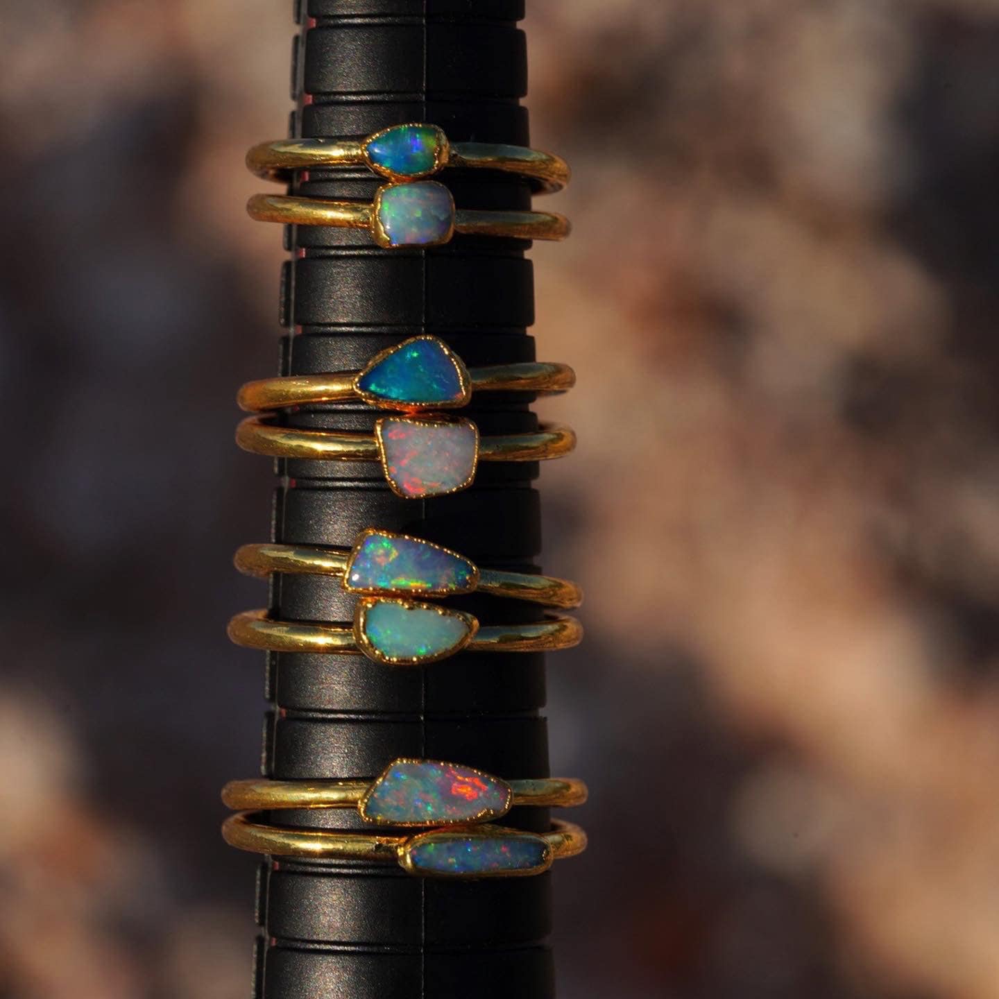 Raw Opal Ring for Women • Australian Opal • October Birthstone • Gift for Her • Gemstone Statement Ring • Gold Filled Ring