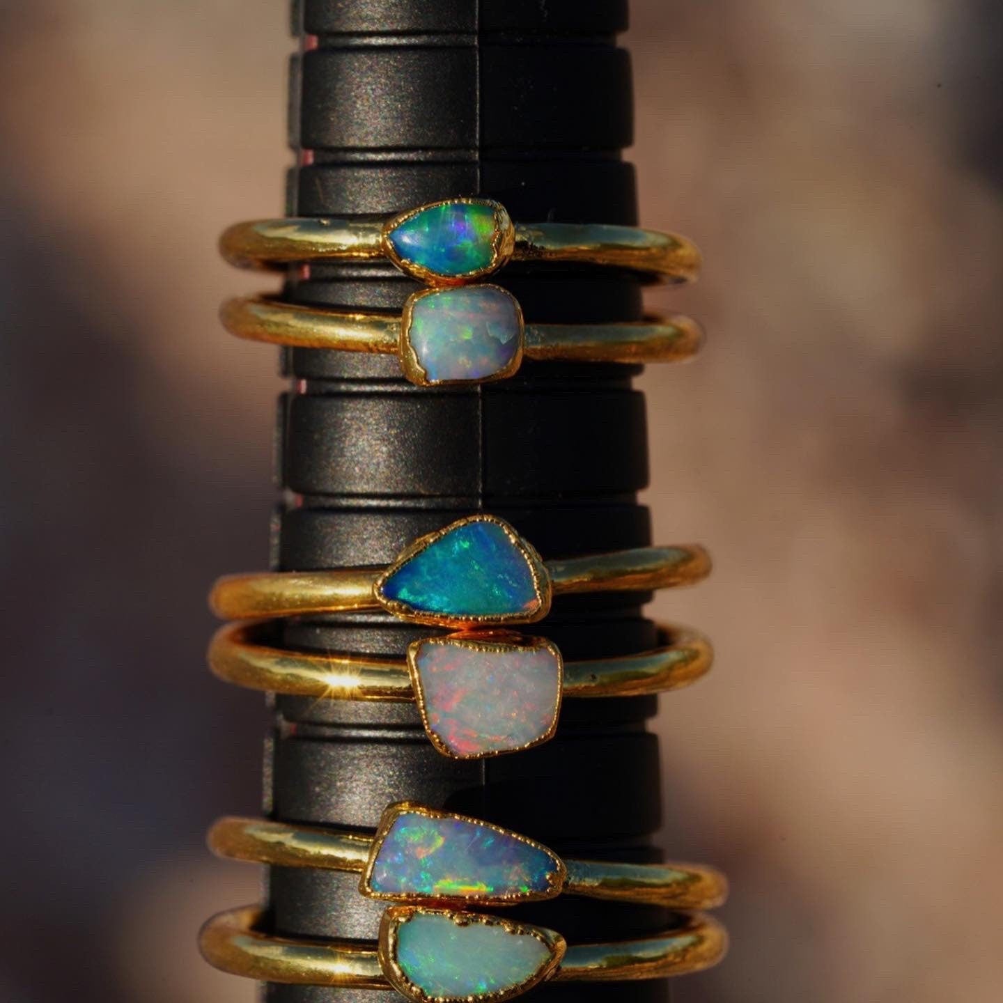 Raw Opal Ring for Women • Australian Opal • October Birthstone • Gift for Her • Gemstone Statement Ring • Gold Filled Ring
