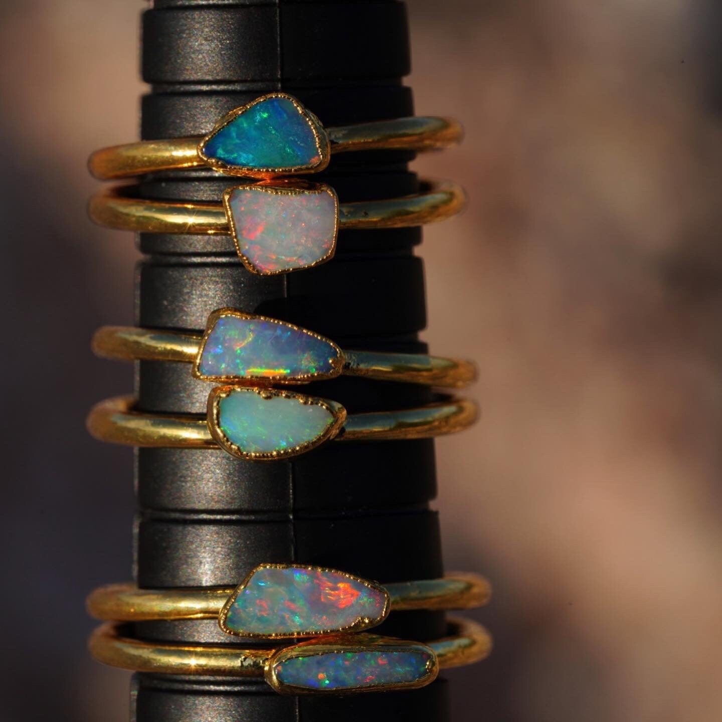 Raw Opal Ring for Women • Australian Opal • October Birthstone • Gift for Her • Gemstone Statement Ring • Gold Filled Ring