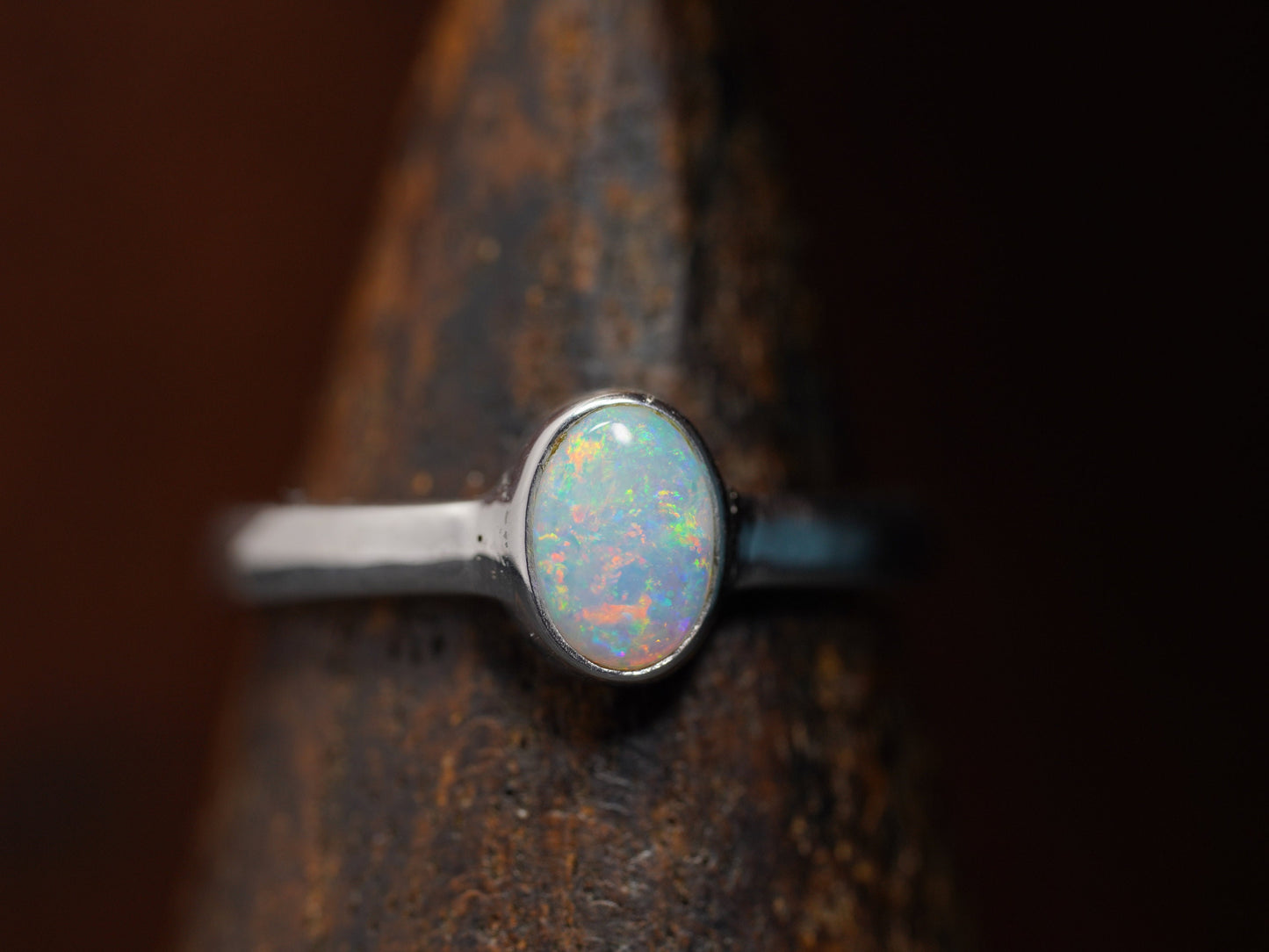 Australian Opal Ring | Sterling Silver | Size 7