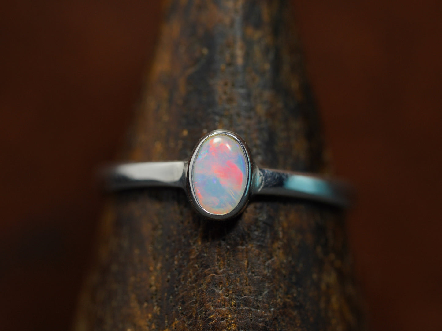 Australian Opal Ring | Sterling Silver | Size 8