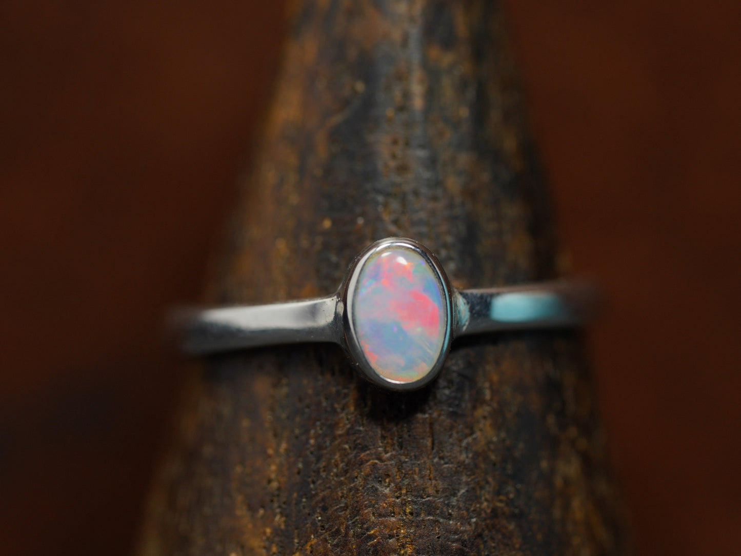 Australian Opal Ring | Sterling Silver | Size 8