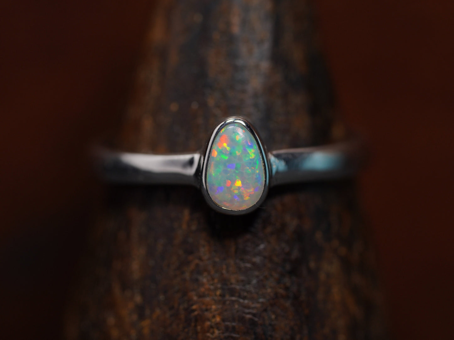 Australian Opal Ring | Sterling Silver | Size 8