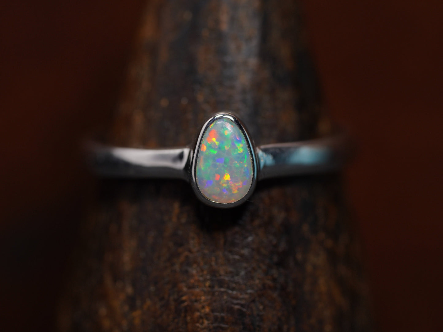 Australian Opal Ring | Sterling Silver | Size 8