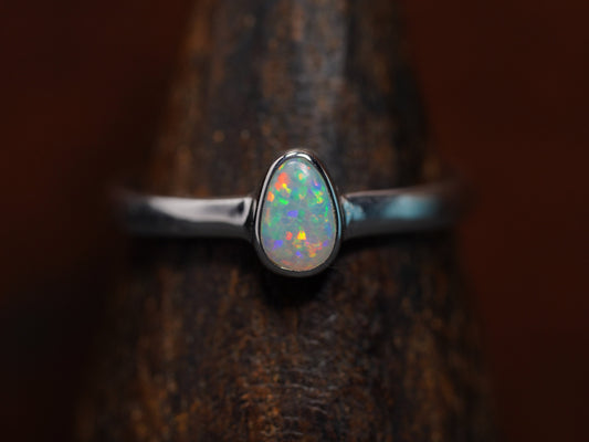 Australian Opal Ring | Sterling Silver | Size 8