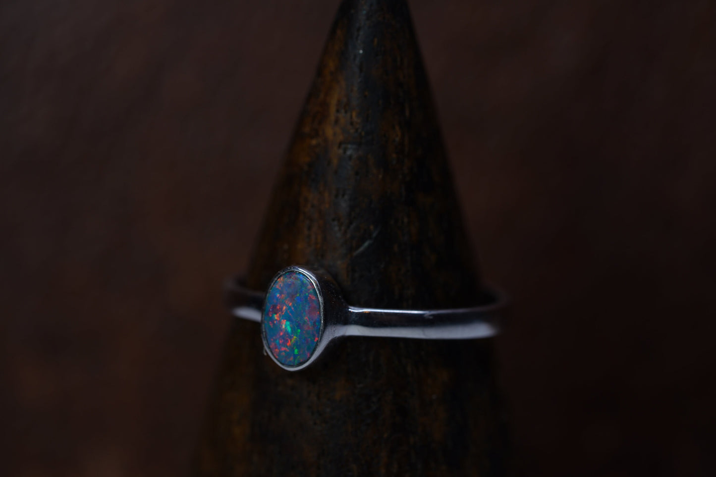 Australian Opal Ring | Sterling Silver | Size 6