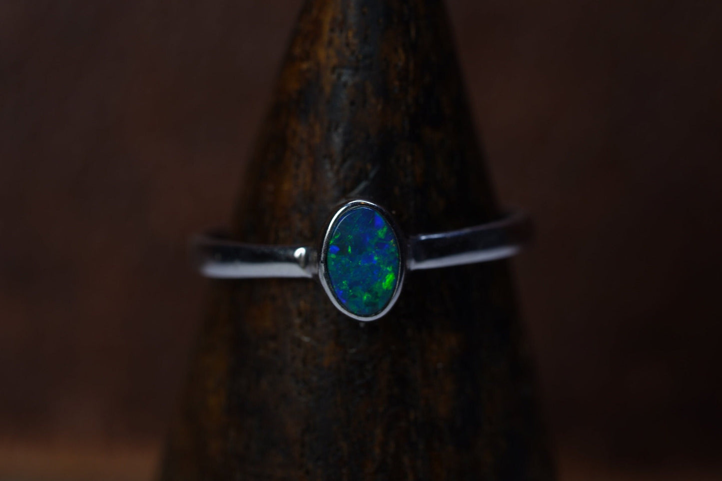 Australian Opal Ring | Sterling Silver | Size 6