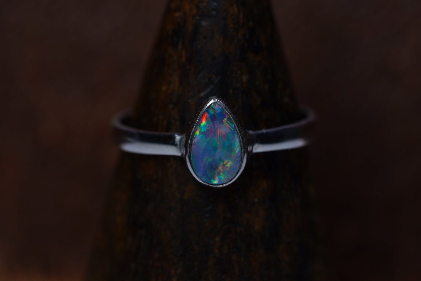 Australian Opal Ring | Sterling Silver | Size 6
