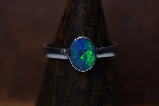 Australian Opal Ring | Sterling Silver | Size 6