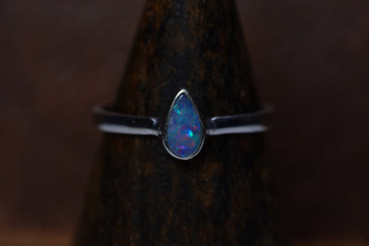 Australian Opal Ring | Sterling Silver | Size 6