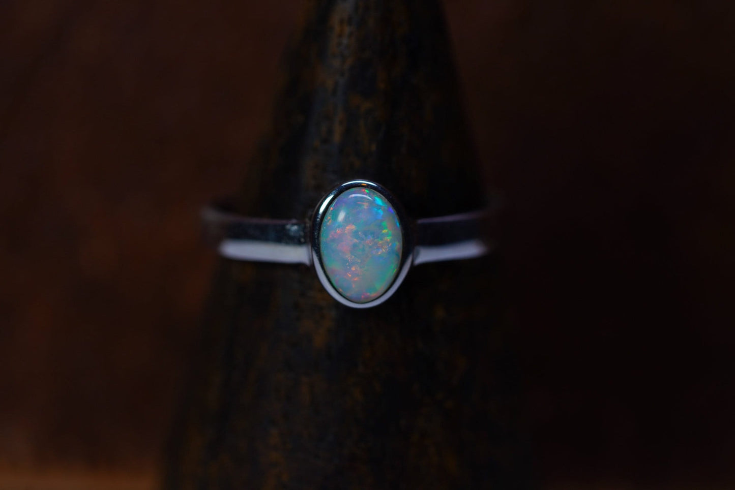 Australian Opal Ring | Sterling Silver | Size 7