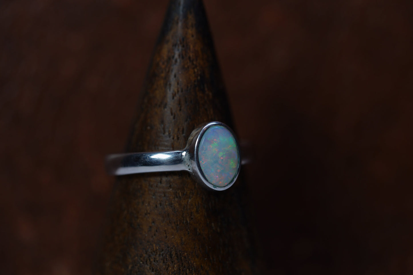 Australian Opal Ring | Sterling Silver | Size 8