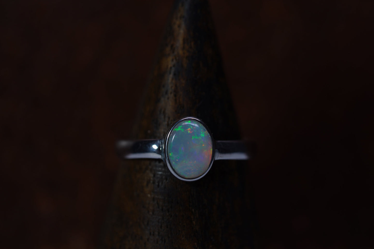 Australian Opal Ring | Sterling Silver | Size 8