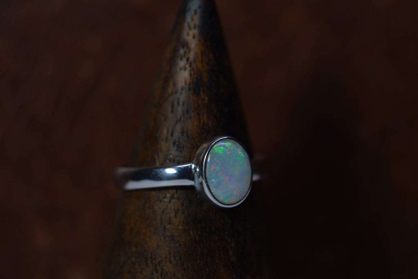 Australian Opal Ring | Sterling Silver | Size 8