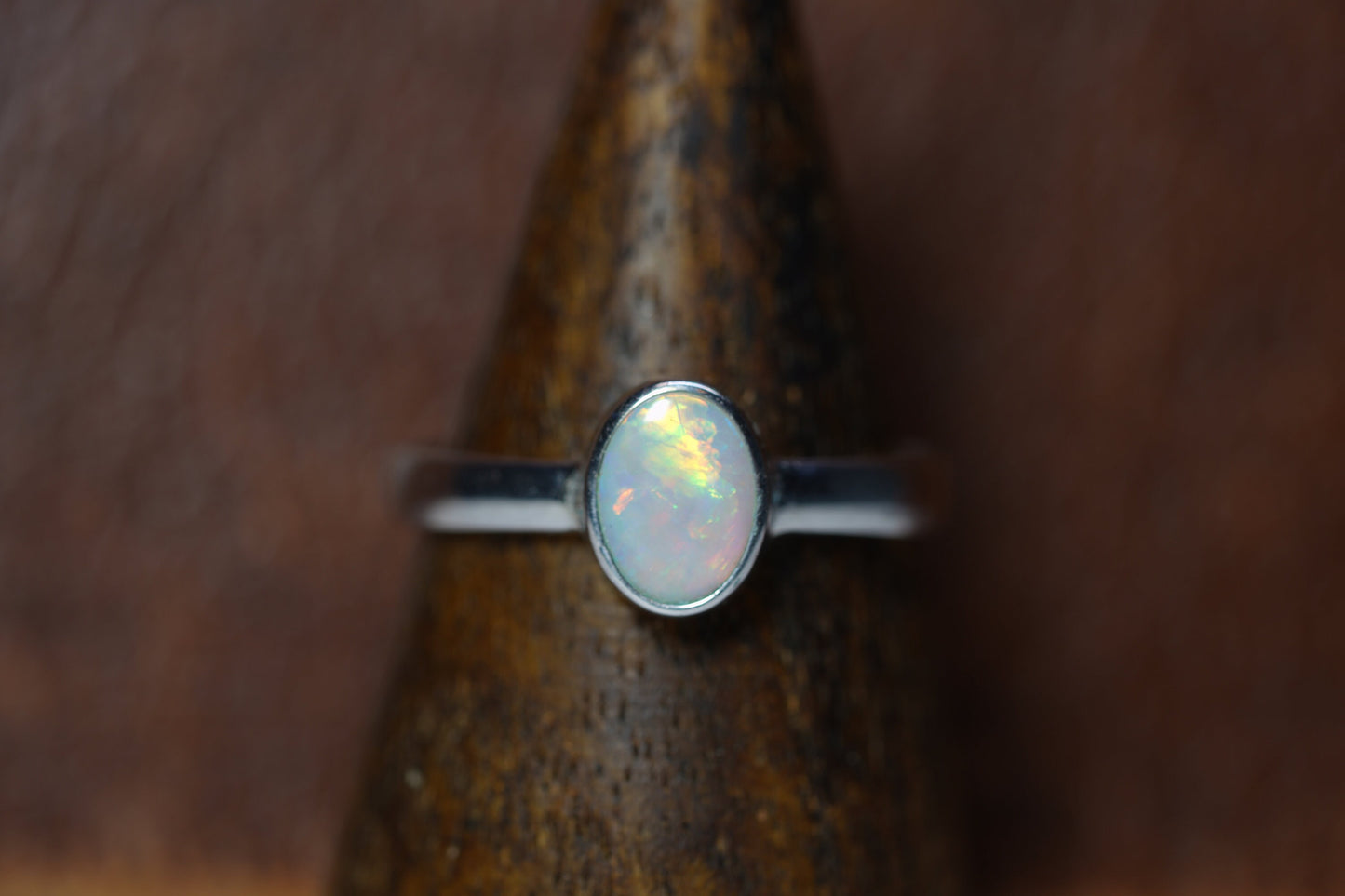 Australian Opal Ring | Sterling Silver | Size 8