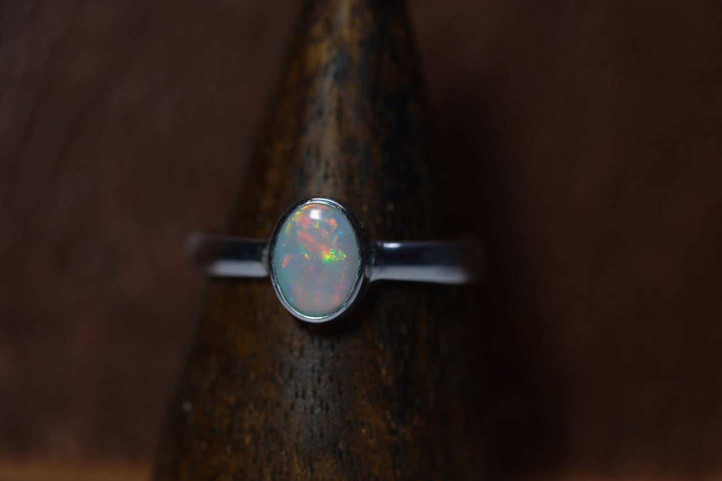 Australian Opal Ring | Sterling Silver | Size 8
