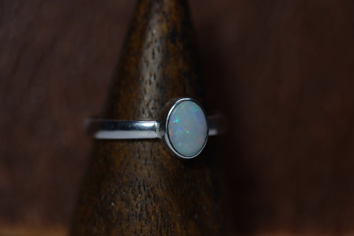 Australian Opal Ring | Sterling Silver | Size 8