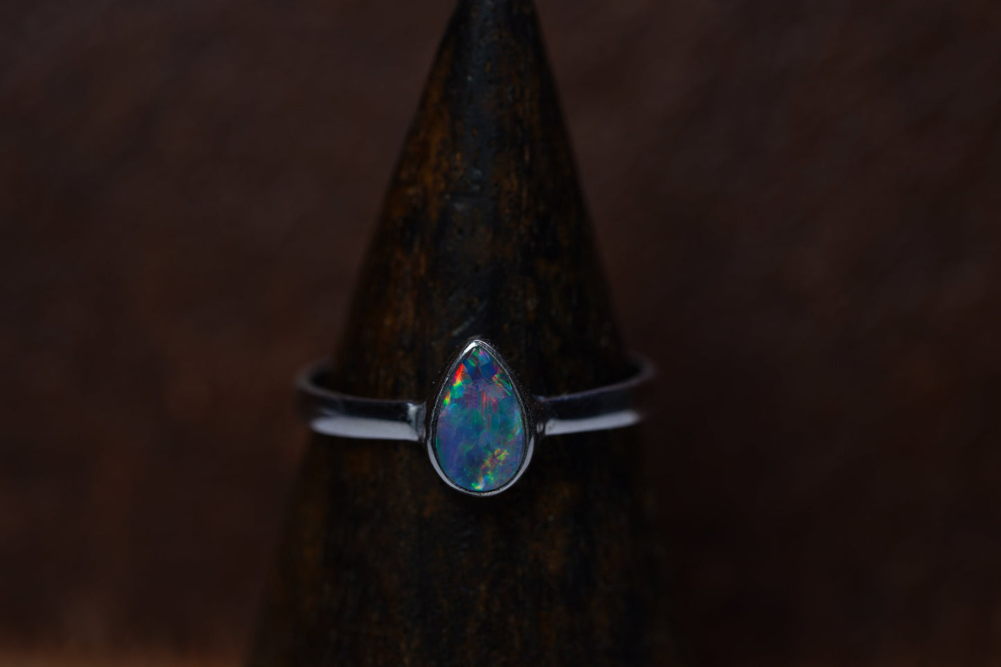 Australian Opal Ring | Sterling Silver | Size 6