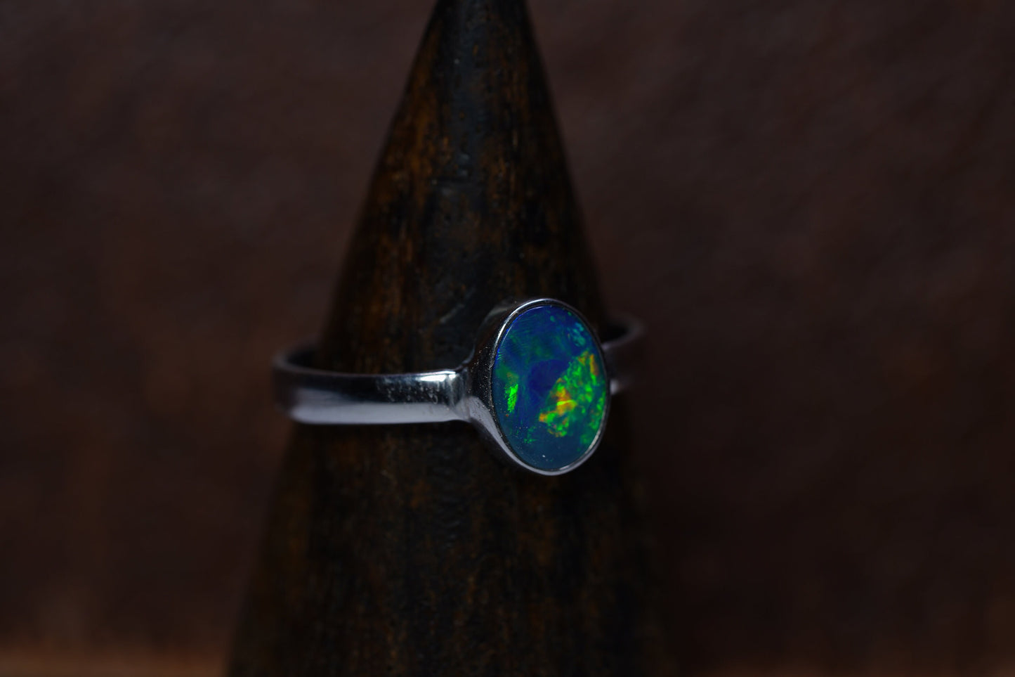 Australian Opal Ring | Sterling Silver | Size 6