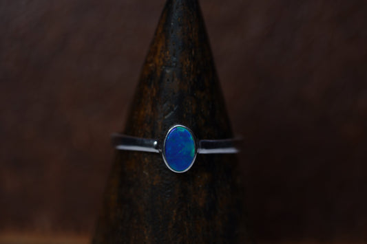 Australian Opal Ring | Sterling Silver | Size 6
