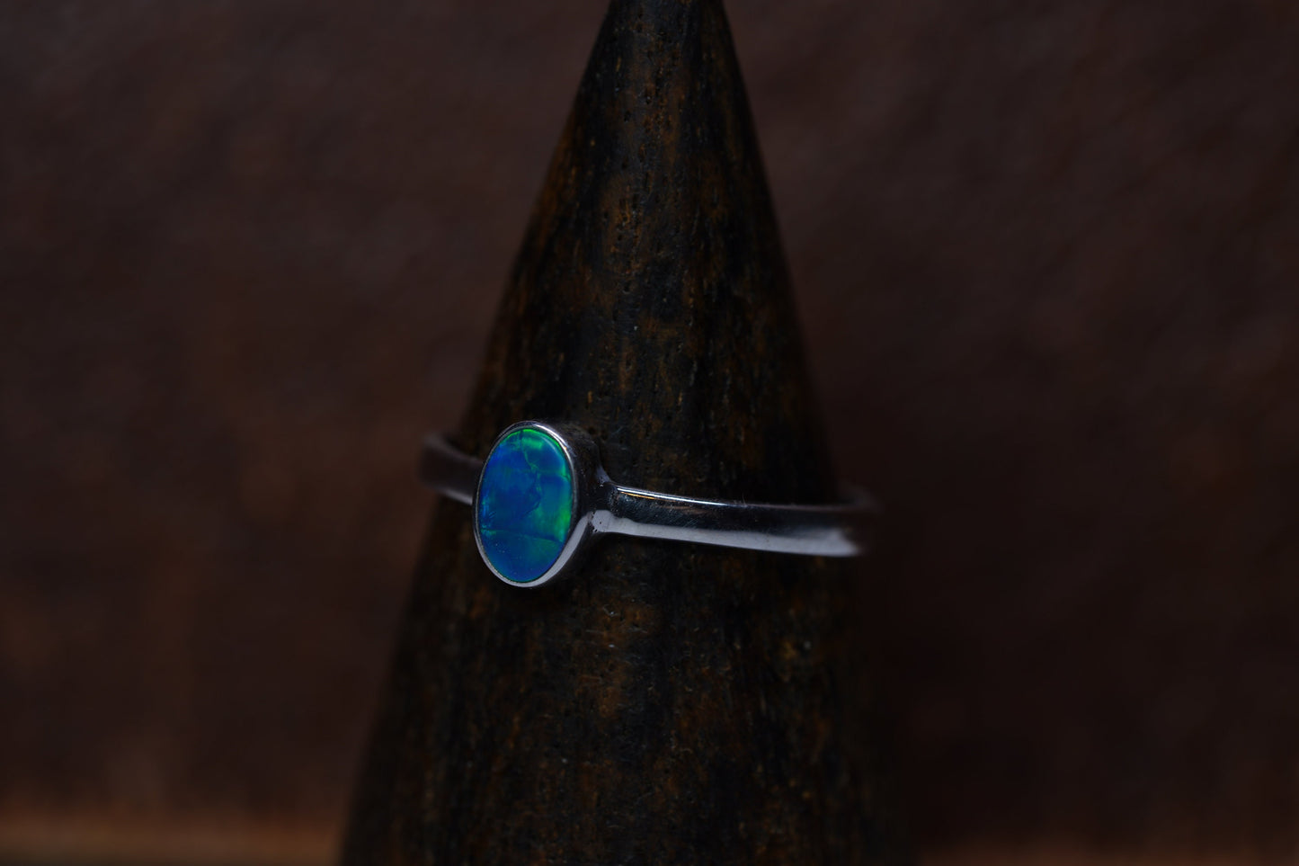 Australian Opal Ring | Sterling Silver | Size 6