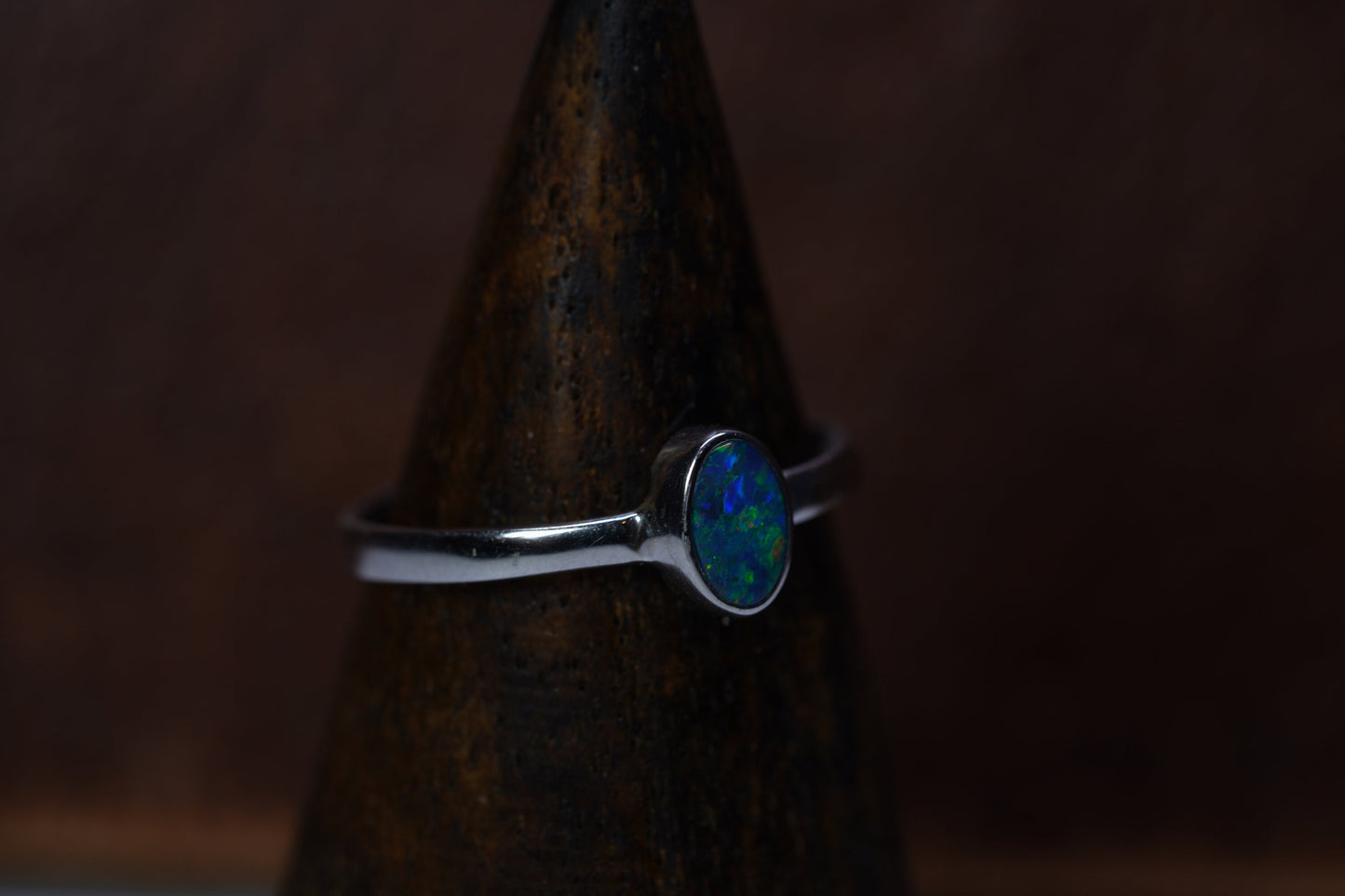 Australian Opal Ring | Sterling Silver | Size 6