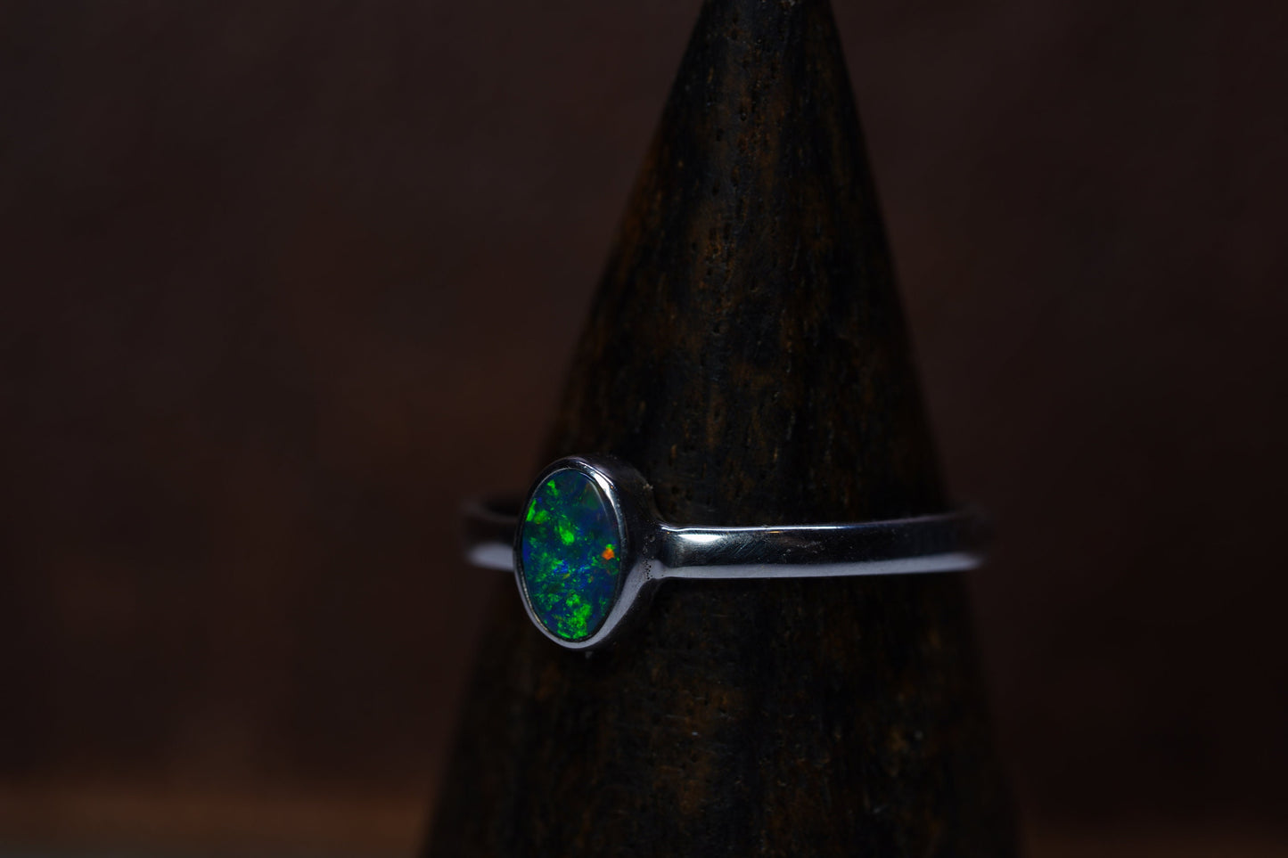Australian Opal Ring | Sterling Silver | Size 6