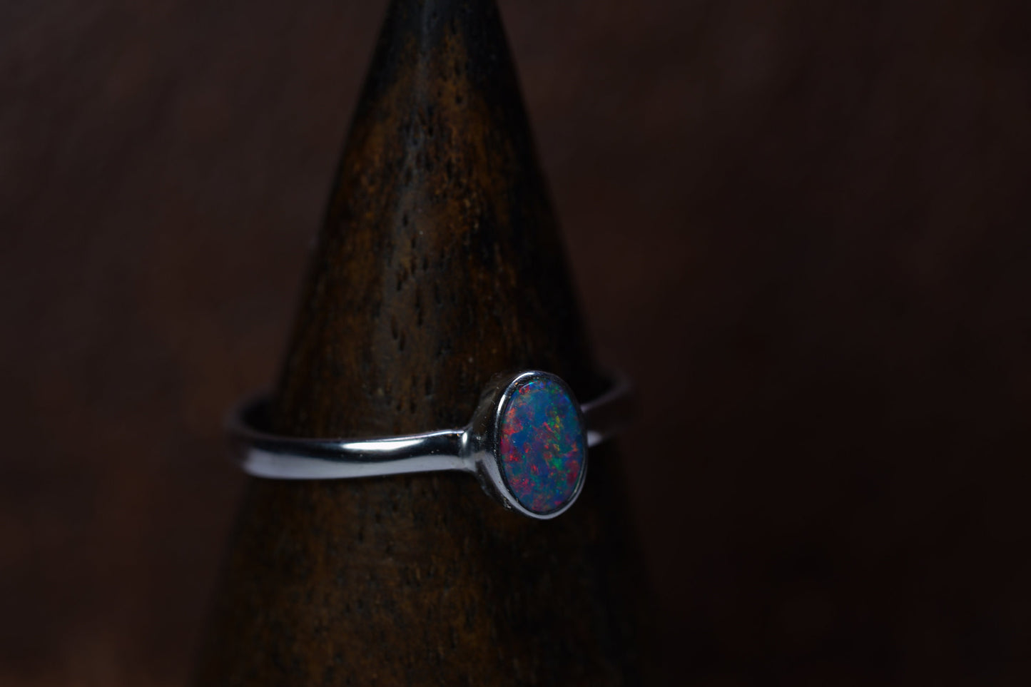 Australian Opal Ring | Sterling Silver | Size 6