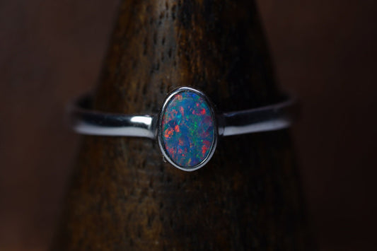 Australian Opal Ring | Sterling Silver | Size 6