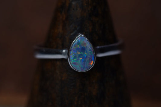 Australian Opal Ring | Sterling Silver | Size 6