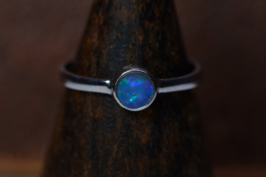 Australian Opal Ring | Sterling Silver | Size 6