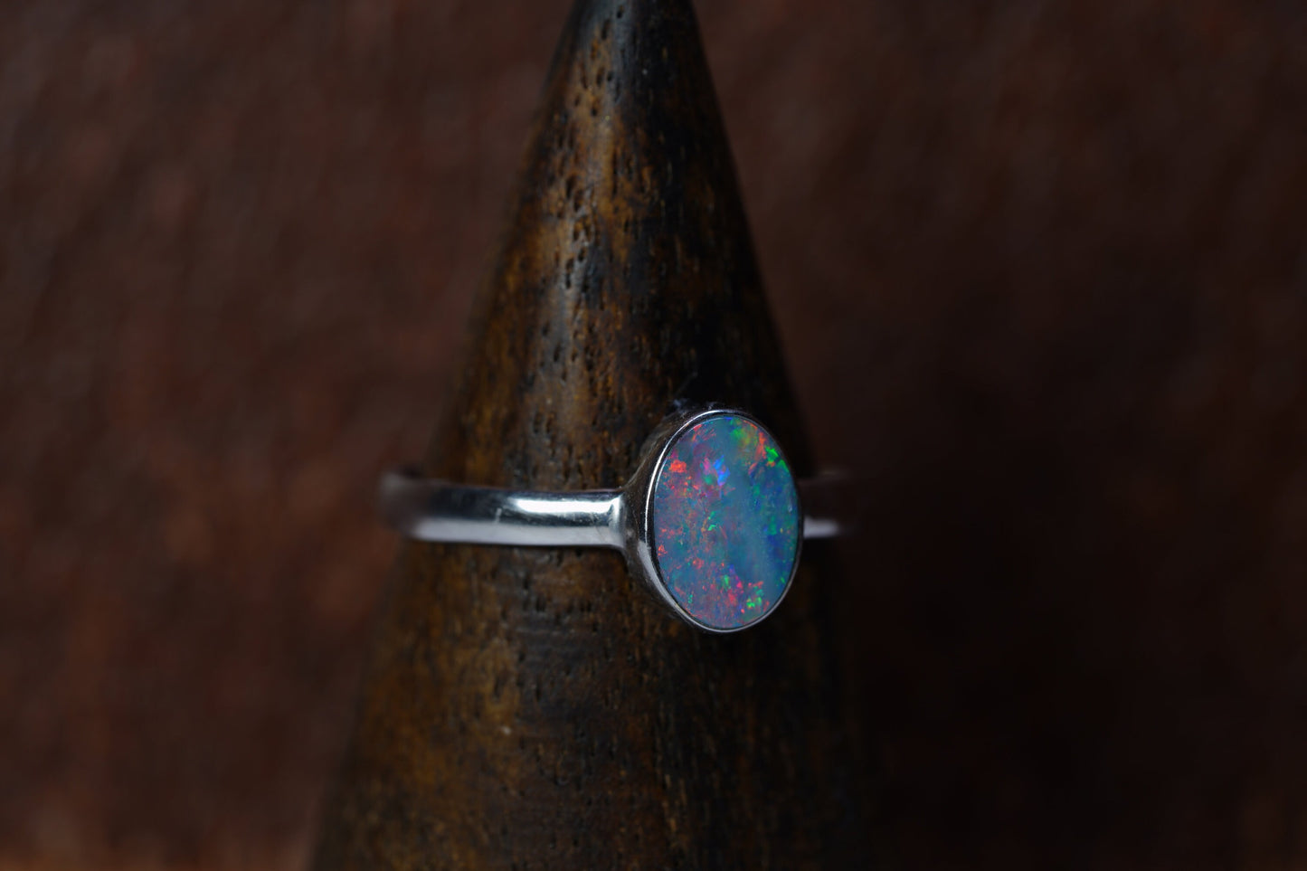 Australian Opal Ring | Sterling Silver | Size 7