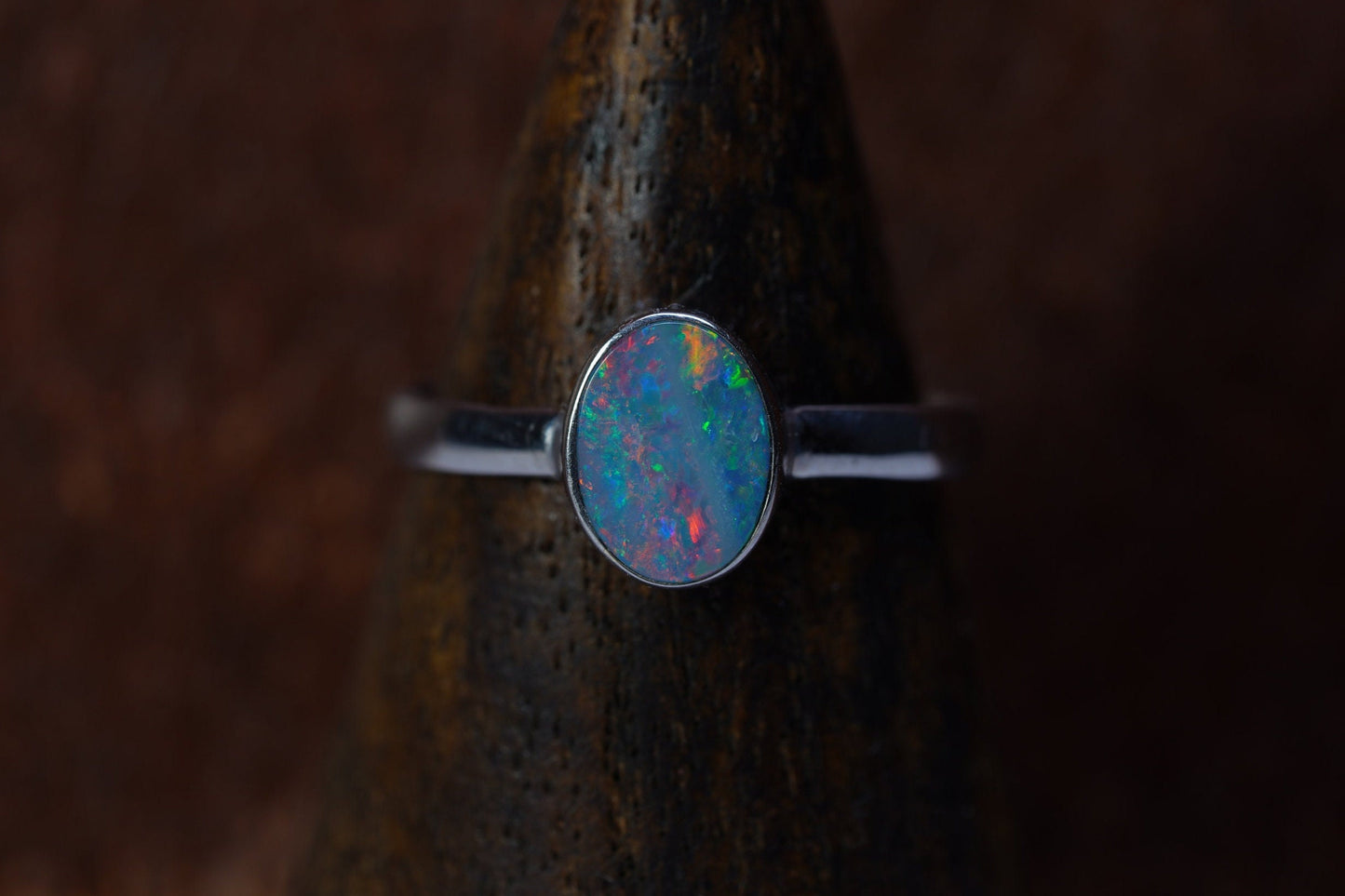 Australian Opal Ring | Sterling Silver | Size 7