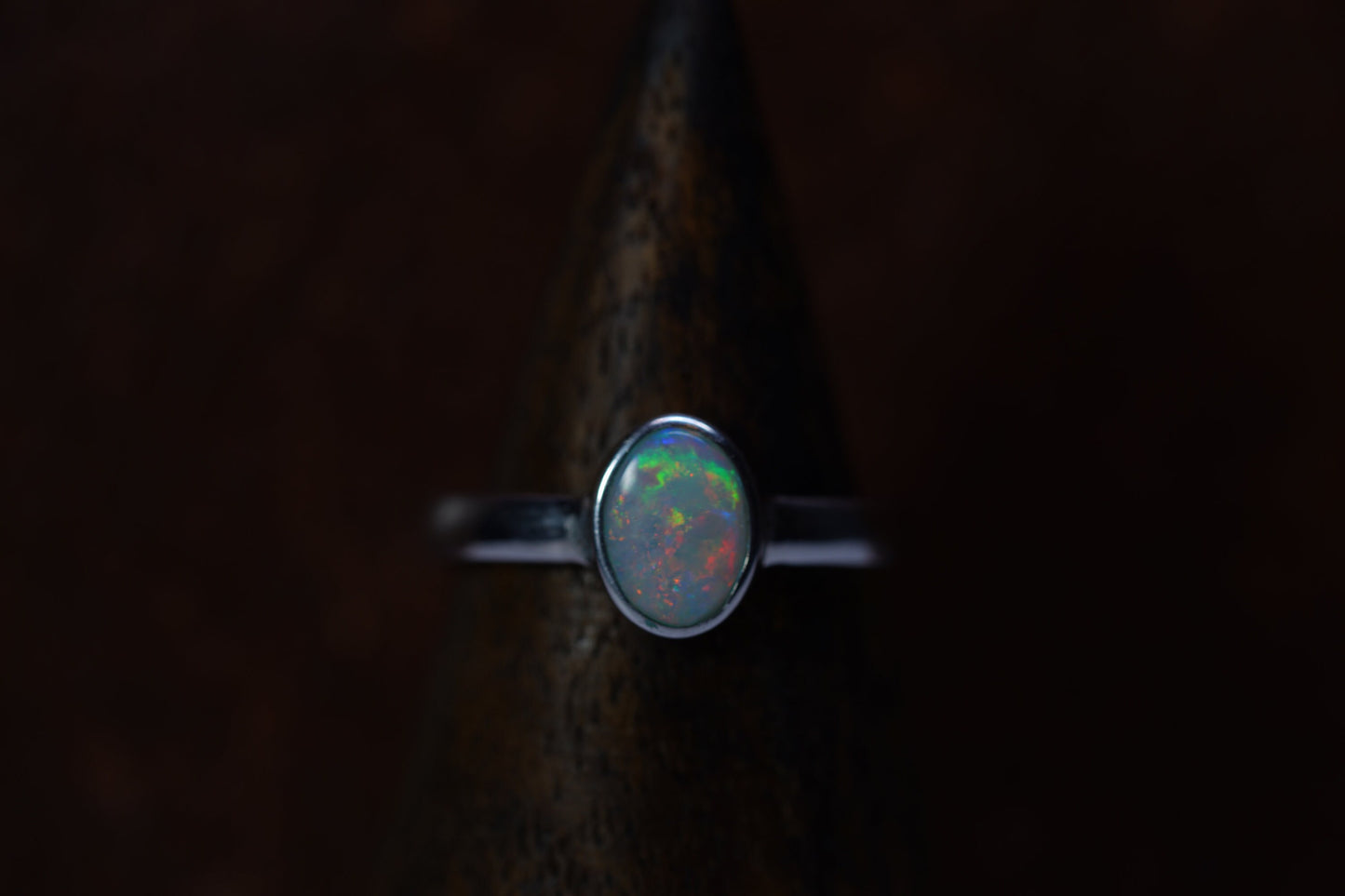 Australian Opal Ring | Sterling Silver | Size 8