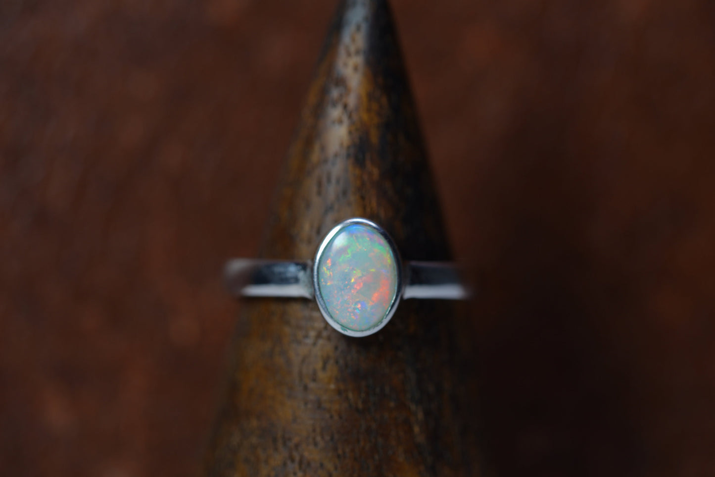 Australian Opal Ring | Sterling Silver | Size 8
