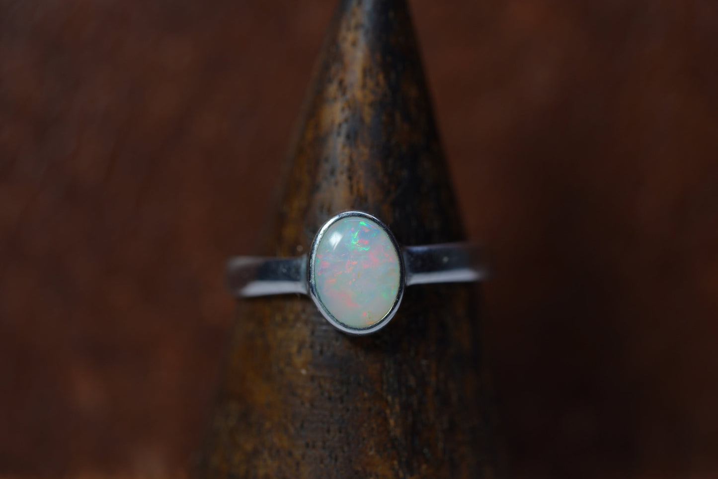 Australian Opal Ring | Sterling Silver | Size 8