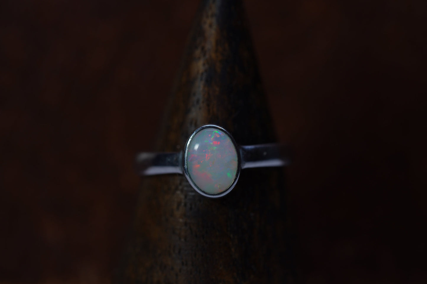 Australian Opal Ring | Sterling Silver | Size 8