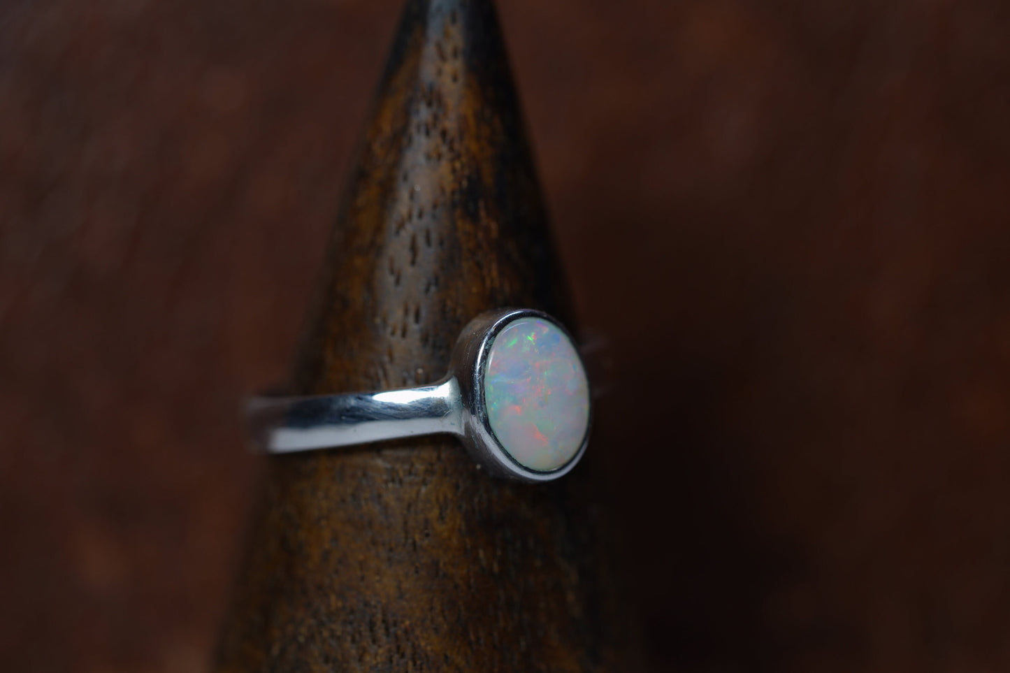 Australian Opal Ring | Sterling Silver | Size 8