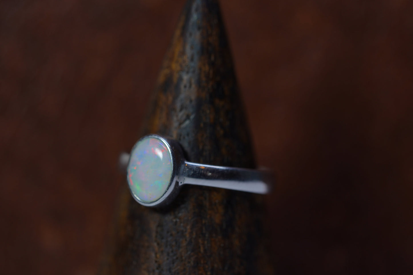 Australian Opal Ring | Sterling Silver | Size 8