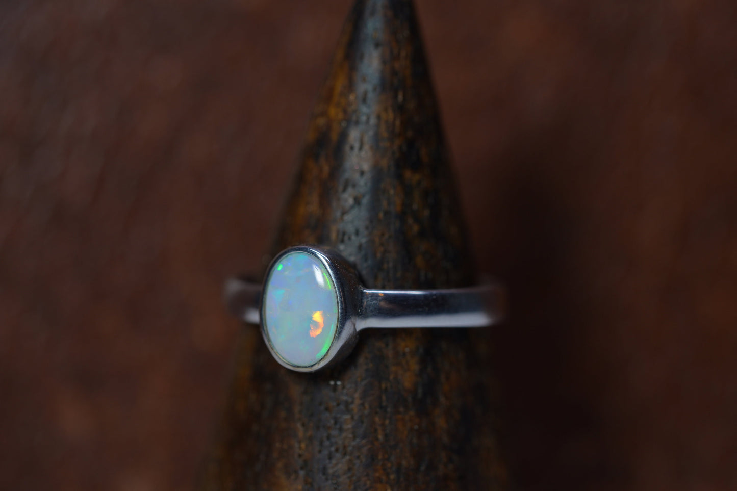 Australian Opal Ring | Sterling Silver | Size 8