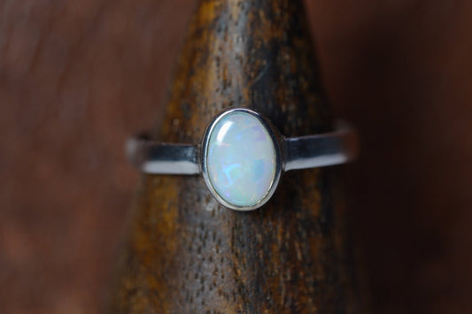 Australian Opal Ring | Sterling Silver | Size 8