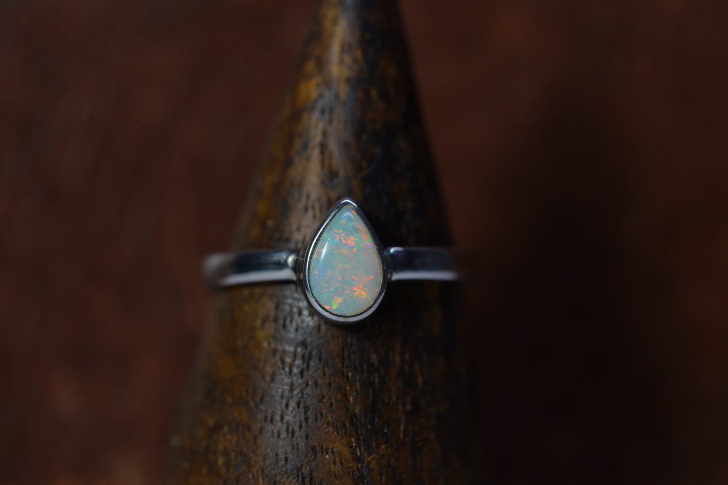 Australian Opal Ring | Sterling Silver | Size 8