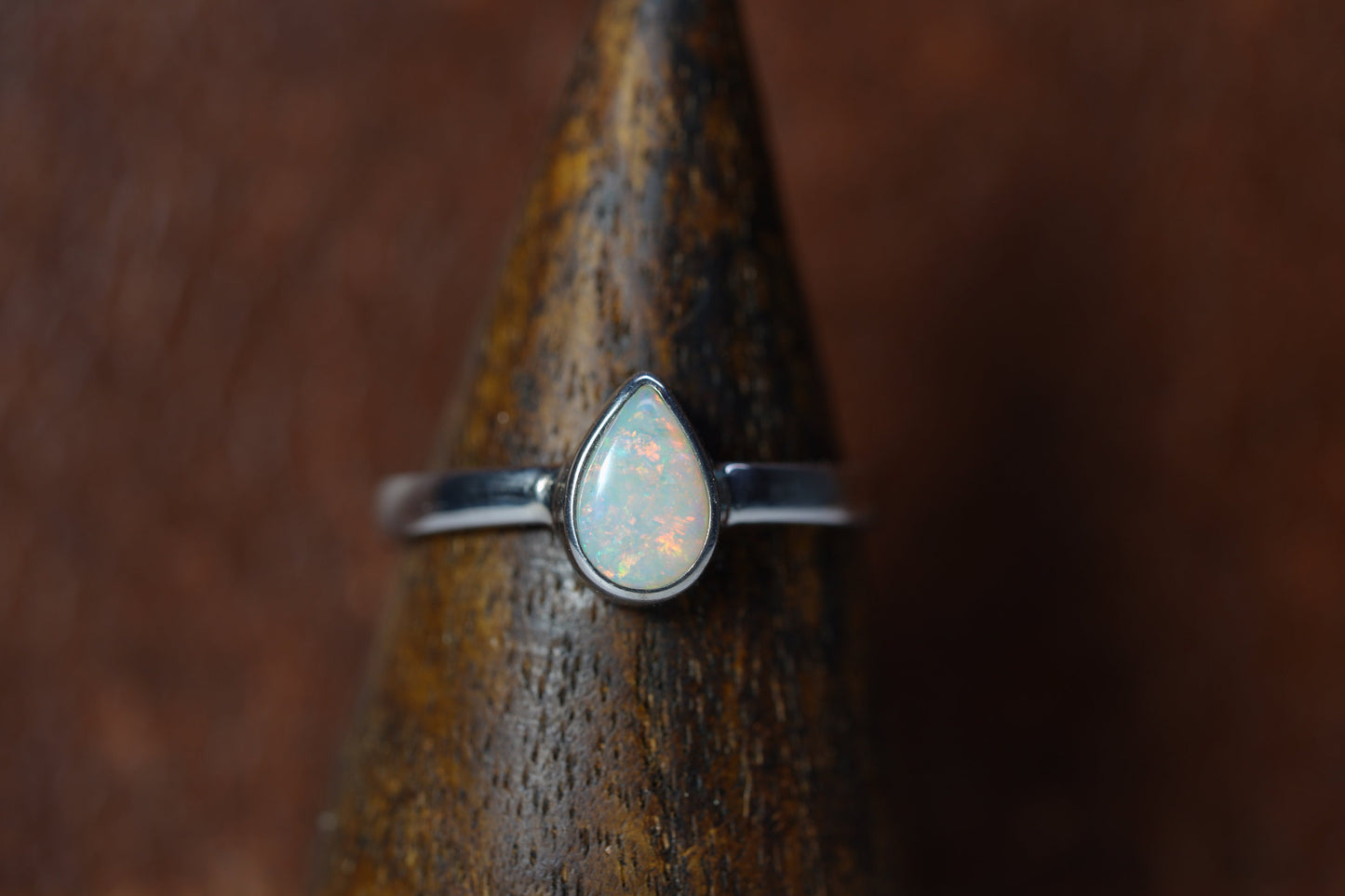 Australian Opal Ring | Sterling Silver | Size 8