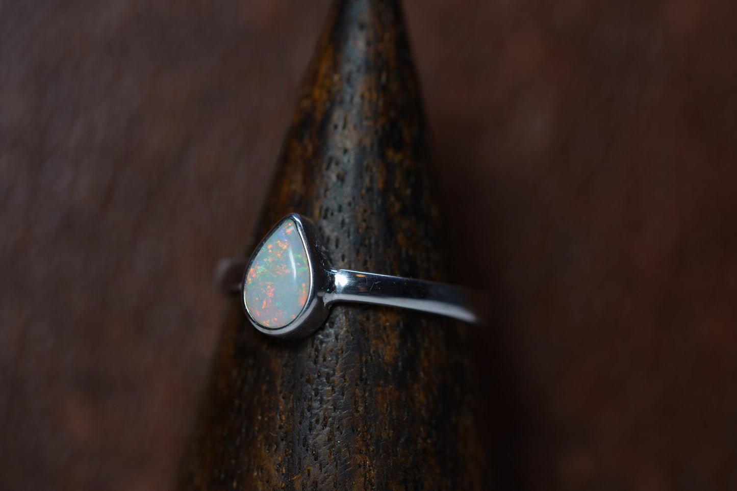 Australian Opal Ring | Sterling Silver | Size 8