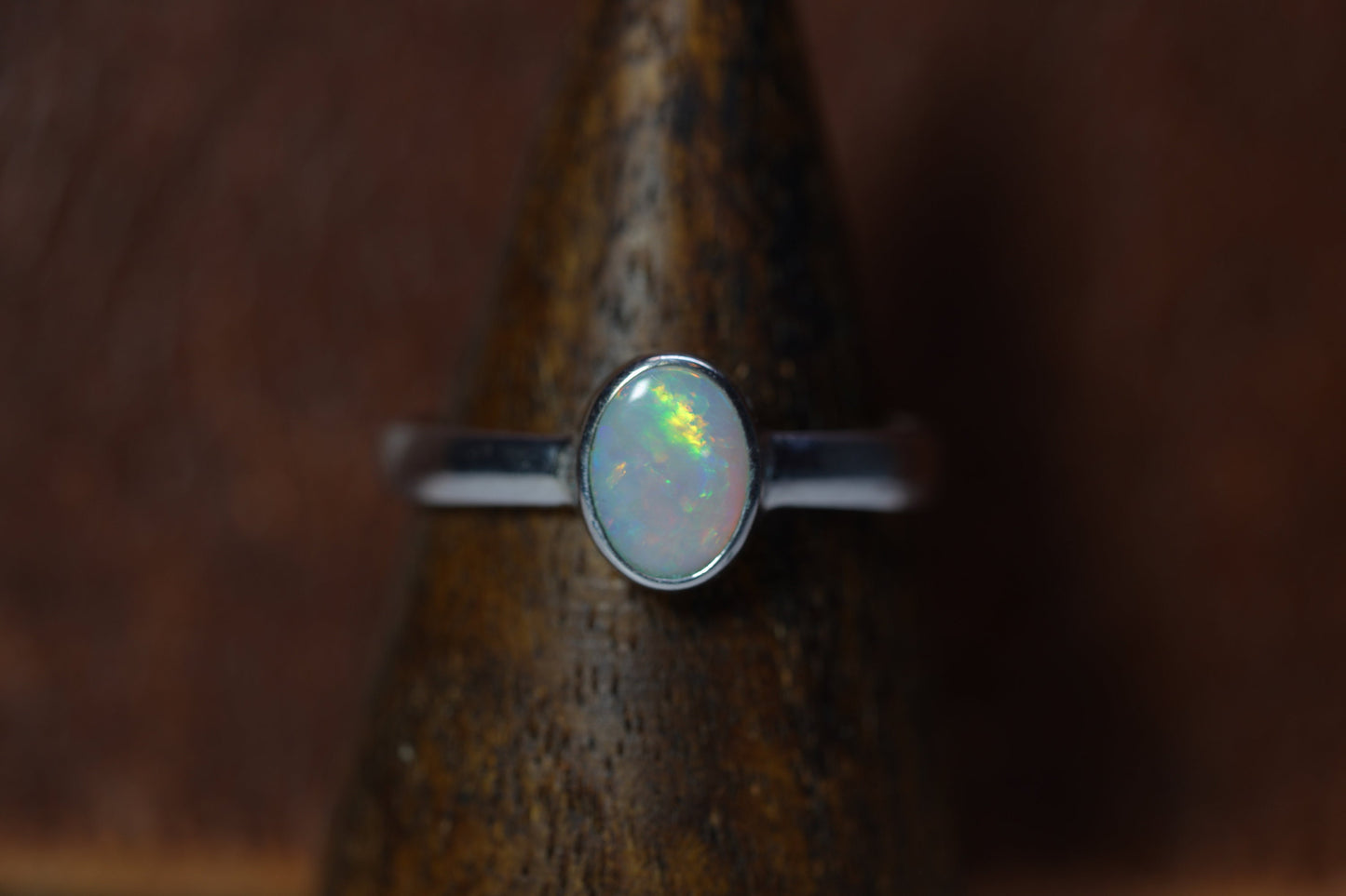 Australian Opal Ring | Sterling Silver | Size 8